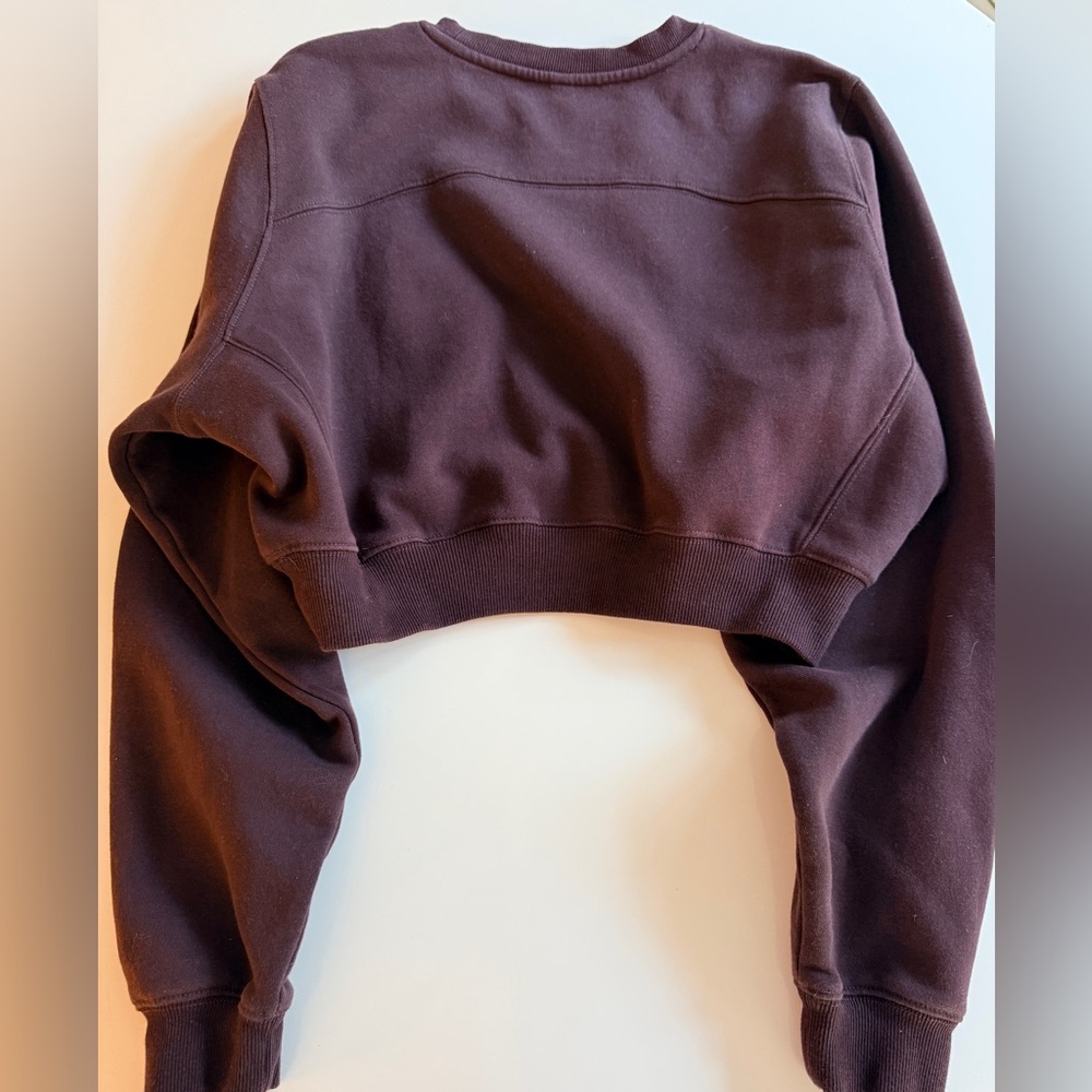 ONER Active Cropped Crewneck Sweatshirt Brown UK M pre owned excellent - Picture 9 of 9